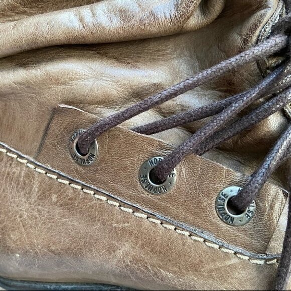 Vintage No Pulse Knit Cuff Lace Up Leather  Boots - Picture 11 of 14